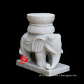 garden marble flower pedestal with elephant statue